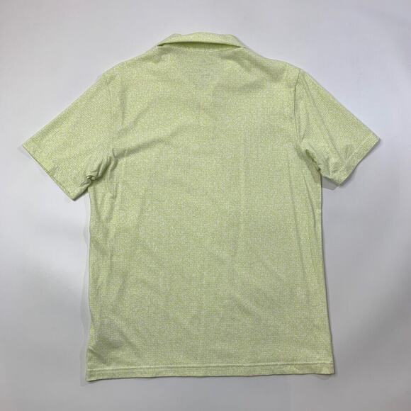 Adidas Polo Shirt Mens M Medium White Lime Abstract Geometry Pattern Golf - Picture 8 of 12